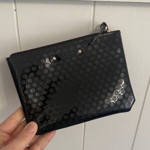 Kate Spade Glossy Black Polka Dot Cosmetic Bag